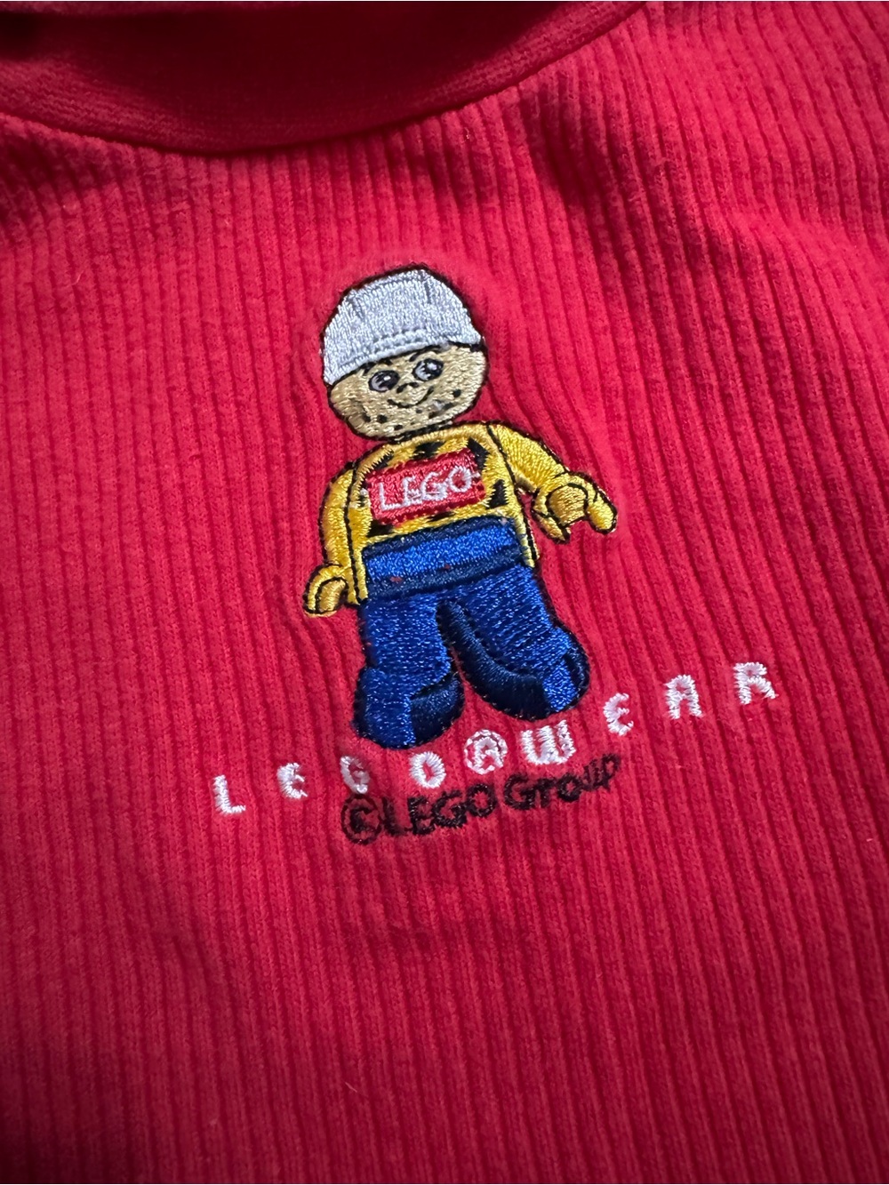 Vintage Lego embroidered Minifig red long sleeve shirt 3t boys toddler
